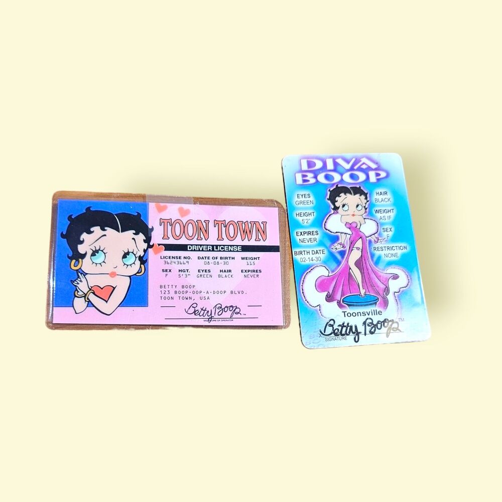 Set of vtg Betty Boop IDs